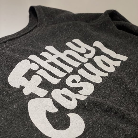 SOLD-Filthy Casual - Charcoal Grey Slouchy Sweater - Picture 2 of 3